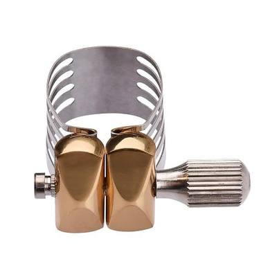 Soprano Sax Ligature Adjustable Double Screw Reed Holder Brass Clip | Adjustable soprano sax ligature with secure reed support, smooth fitting design and easy double screw adjustment.
