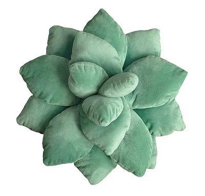 3D Succulent Pillow,Cute Pillows,Leaf Pillow,Decorative Throw Pillow,Gifts for Succulent Lovers Or Kids (10 inches, Dark Green)