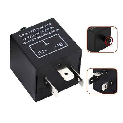 NEW 3-Pin CF-14 CF14 EP35 Adjustable LED Electronic Flasher Relay Fixes Car Turn Signal and Hazard Warn Hyper Blink Flash or No Flashing - Premium Speed Adjustable CF14JL-02 Part by MQparts