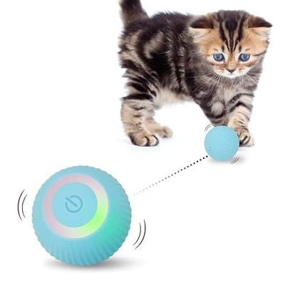 Interactive Cat Toys Ball, Automatic 360° Self-Rotating Rolling Ball with USB Rechargeable pet Exercise Chase Toy Balls for Kitten & Dog Playing