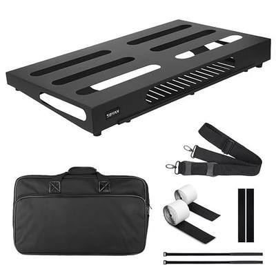 22" x 12.5" Guitar Pedal Board with Power Supply Tray | Includes Carry Case & Mounting Tapes, Power Supply Storage, Steel Material
