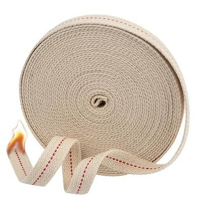 SWATOM Oil Lamp Wicks 33 Feet Roll 3/4 inch Oil Wick for Lamps Cotton Lantern Kerosene Wick Replacement with Genuine Red Stitch