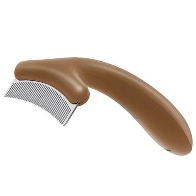 FLUFFEE 【Upgraded】 Slicker Brush for Dogs,Best Dog and Cat Brush 3 Replacable Combs for Shedding and Grooming Long Haired & Short Haired Dogs, Cats, Rabbits (Brown)