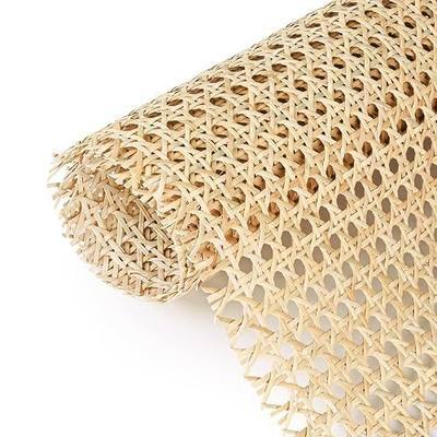 14" Width x 3.3 Feet Cane Rattan Webbing Roll for Caning Projects, Cane Webbing Sheet, Natural Pre-Woven Open Mesh Caning for Furniture Chair Cabinet Ceiling Bed Door