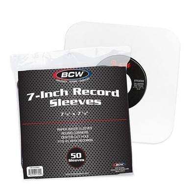 BCW 7 Inch Vinyl Record Paper Inner Sleeves - Round Corners - White | Pack of 50 | Protective LP Album Sleeves for Vinyl Storage and Preservation | Compatible with 45 RPM Albums
