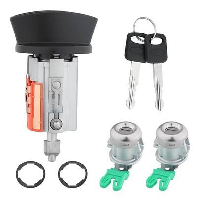 Door Lock Cylinders & Ignition Switch w/Keys, Fits 1997-2007 Ford F250/350 | Excursion & More, Lincoln Blackwood, Navigator, Replace#: LC6177 + DL5885 X2 + 597638(No chip)