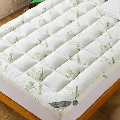 Bamboo_Viscose Mattress Topper Twin Size, Cooling Extra Thick Breathable Mattress pad, 8-21”Deep Pocket Soft Quilted Fitted Mattress Cover with Down Alternative Fill