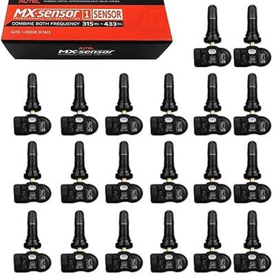 Autel TPMS Sensors, 20pcs MX Sensor, Rubber Stem 315/433MHz Tire Pressure Sensor, TPMS Relearn/Reset, Programmed by MaxiTPMS Tool TS401 TS408S TS508WF TS900 TS608 MS906TS ITS600