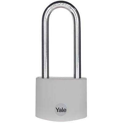 Yale 2.2 Inch Long Shackle Covered Aluminum Lock with 3 keyed Alike Keys for School Gym Locker, Fence, Gate, Toolbox, Case, Hasp Storage (Grey)