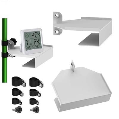 2 Pack Metal Grow Tent Shelf, Sturdy Grow Tent Corner Shelf for Camera, Hygrometer, Humidifier, Grow Tent Fan Holder, Two-tier Tent Pole Mount Shelves, Fit All Tent Poles (Including 16mm 19mm 22mm)