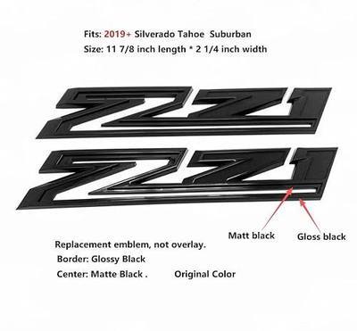 2pack 2019-2026 OEM Z71 Emblems Side Left & Right Badges Compatible with Silverado Tahoe Suburban 84632695 (Gloss Black)