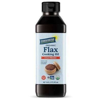 Carrington Farms Organic Flax Seed Cooking Oil – For use in Medium to High Heat Cooking – Nutty Flavor – Rich in ALA and Omega-3 Fatty Acids