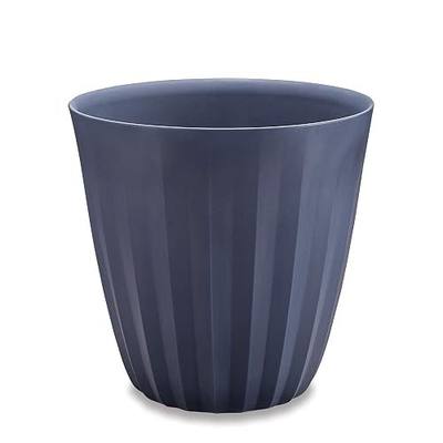 Crescent Garden Pleat Modern Decorative Planter, Indoor/Outdoor Pot, Resin Plant Pot with Drain Hole - 23" W x 23" H (Midnight)