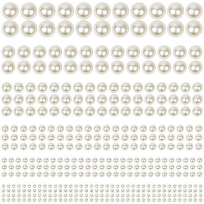 1980Pcs Self Adhesive Pearl Stickers, Shynek Pearls Sticker Gems for Hair, Face, Makeup, Eye, Nail, Crafts, Assorted Sizes