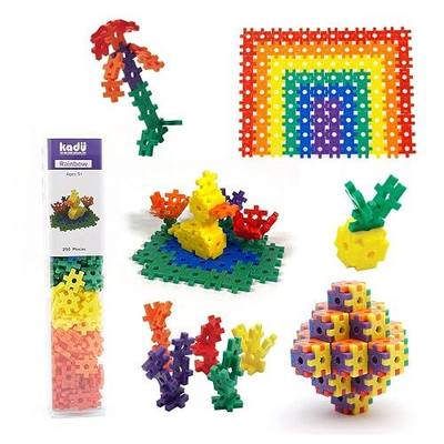 KADU Rainbow 250 Piece Set - STEM/STEAM Building + Construction Toy, for Open + Imaginative Play Ages 5+