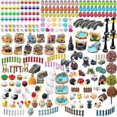 Tuanse 248 Pcs Garden Miniature Accessories, Garden Kit, Animals, Resin Miniature Figurines House Accessories Micro Landscape Ornaments for DIY Kit Plant Decoration House Decor