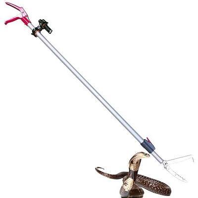 87'' Telescopic Snake Tongs, Aircraft-Grade Aluminum Alloy Reptile Grabber Rattle Snake Catcher Wide Jaw Handling Tool with Lock for Hunting Game Finders