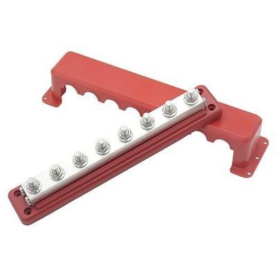 Large Bus Bar 48V DC / 300V AC 600A 8X 3/8" Posts, Heavy Duty Busbar Copper | Gloaso Buss Bar 12V 600 Amp Power Distribution Block, High Current Battery Terminals Blocks with Cover, Flame-retardant, Red
