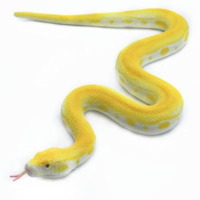 SIENON Realistic Fake Snakes Toy Soft Rubber Snake Figure Garden Snake Scare Birds and Squirrels, Python Action Model Snake Toy Figurines Stress Relief Toys Halloween Prank Props (Python)