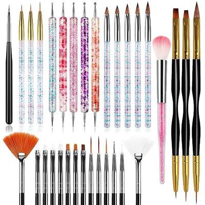 32pcs Nail Art Brushes,Acrylic Nail Brush,Nail Brushes For Nail Art,Nail Art Dotting Tool Set,Nail Art Tool Set,Nail Art Liner Brush,Nail Dust Brush,Nail Drawing Pens For Beginners And Salon Home Use