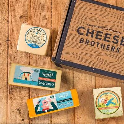 Cheese Bros. Cheddar Cheese | Made in Wisconsin (Variety Pack, 4 Count)