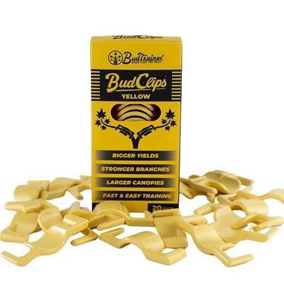 BudTrainer BudClips for Low Stress Plant Training, Yellow, 20-Pack | Universal LST Clips to Bend Or Train Stems | Durable Plant Support For Controlled Growth At Any Stage