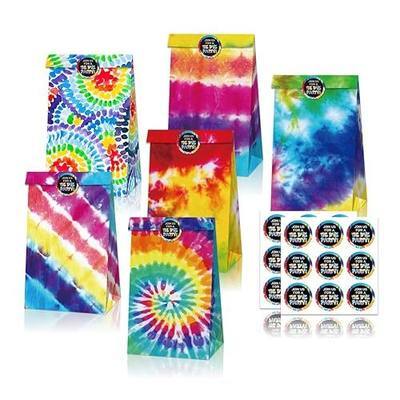 Hooshing 24PCS Tie Dye Party Favor Bags Camouflage Treat Bags Goody Bags with Sticker