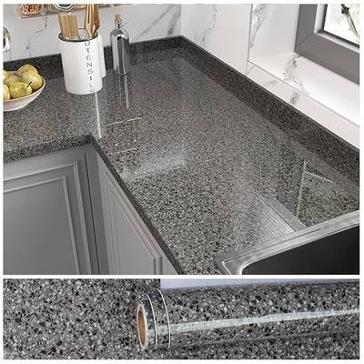 VEELIKE 15.7''x 118'' Granite Contact Paper for Kitchen Countertops Waterproof Marble Contact Paper Peel and Stick for Bathroom Counter Top Self Adhesive Vinyl