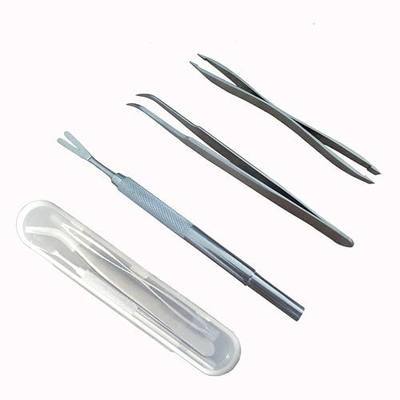 3 in 1 Tick Remover Kit, Stainless Steel Tick Remover Tweezers Tick Remover Tools Set for Pet Dog, Cat, Human with Storage Box