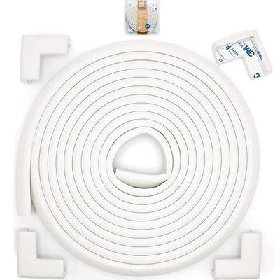 Roving Cove Slimfit Corner Edge Protector for Baby Proofing (Small 15ft Edge 4 Corners), Furniture Safety Bumper Guard, Soft NBR Rubber Foam, 3M Adhesive, Oyster White (Off White)