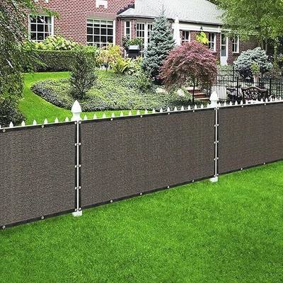 Houssity Brown 6' x 8' Fence Privacy Screen Cover Panel Shade Cloth Fabric for Chain Link Fence Patio Pool Driveway Walkway Construction Project Playground Outdoor Events
