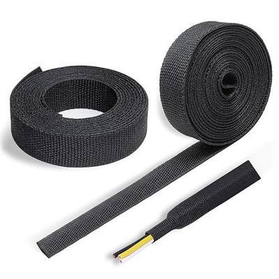 2:1 Ratio Heat Shrinkable Braided Wiring Sleeving 3/8" ID-16ft | Heat Resistance Abrasion Flexibility Harness Wrap Cable Woven Wire Loom for Automotive Hose/Cord Cover/Electrical Sheathing