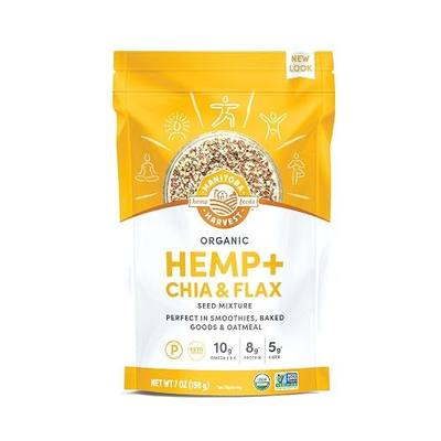 Manitoba Harvest Organic Hemp Plus Flax & Chia Seeds, 7 oz | 8g Protein, 5g Fiber and 10 g Omegas 3 and 6 per 30 g Serving - Nutrient-Dense, 3-in-1 Super Seeds Mixture, Vegan, Non-GMO