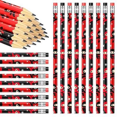 Nezyo 24 Pcs Ninja Pencils for Kids Karate Ninja Party Favor Pencils with Eraser Birthday Party Decorations for Back to School Gift Prize Carnival Goodie Bag Stuffer Classroom Reward Pinata Filler