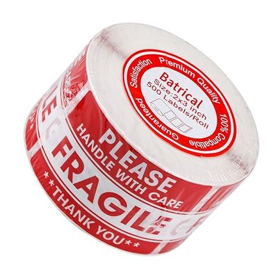 Batrical 2"x3" Fragile Stickers Shipping and Moving Labels 500 PCS/Roll 1Rolls