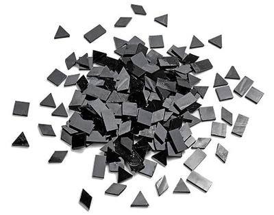 Multi-Color Options, Lanyani Glass Mosaic Tiles for Crafts,4 Shapes Mixed Colorful Glass Tiles Tiffany Stained Glass Pieces for Mosaic, 200 Pieces,Regular Black