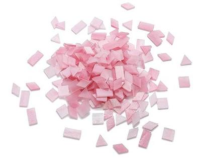200 Pieces Glass Mosaic Tiles for Crafts,4 Shapes Mixed Colorful Tiffany Stained Glass Pieces,Square/Rectangle/Diamond/Triangle,Ice Pink