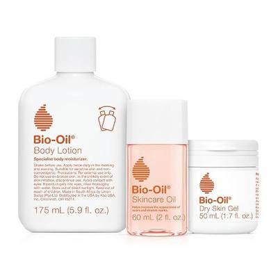 Bio-Oil Skincare Bundle, Stretch Marks & Dry Skin Trial Kit 3-Pc | 3-Piece Pregnancy Skincare Set, Body Oil 2oz, Dry Skin Gel 1.7oz, Body Lotion 5.7oz, Sensitive Skin, Stretch Marks