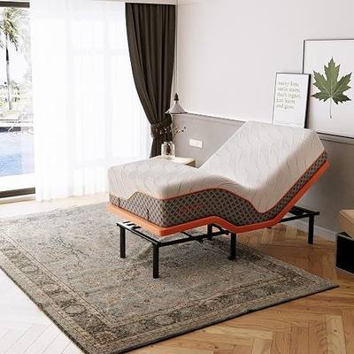 ESHINE Adjustable Bed Frame + 14" Hybrid Mattress Twin XL, 3000 Series | Luxury Gel Memory Foam(319 Pocket Springs)with Massage, Wireless Remote, USB, Under Bed Night Light, Medium Soft