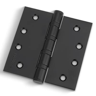 Haidms 304 Stainless Steel Matte Black 4'' Door Hinges for Exterior Doors Ball Bearing Door Hinges 4in x 4in with Square Corners, Heavy-Duty, 3PACK