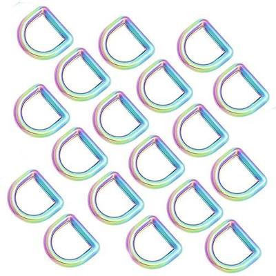 Metal Rainbow Swivel Snaps Hooks with rainbow d rings and Tri-Glides rainbow purse hardware Slide Buckles