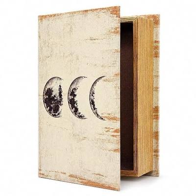 PACOLO Decorative Book Boxes, Faux Wood with Magnetic cover Storage for Hidden Jewelry, Money, and Cash (Lunar Eclipse)