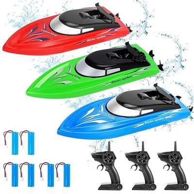 RC Boat, 3PACK High Speed Remote Control Boat for Kids & Adults, 10km/h 2.4G Boats for Pools and Lakes, Rechargeable Battery Included