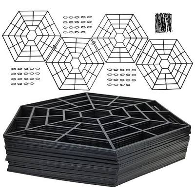 MAITER Pond Netting Floating Guard Protect Fish Koi (20 Pack, 10.6" x 12", Black Hexagon)