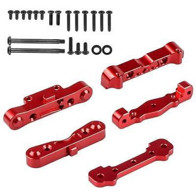 Aimrock Pack-5 Aluminum Rear/Front Lower Arm Suspension Hanger Mount Upgrades Set for Arrma AR330378 AR330379 1/7 Felony Infraction Limitless Mojave, 1/8 Karton Notorious Outcast Typhon Talion (Red)