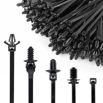 Xislet 160Pcs Nylon Universal Cable Tie Buckle Zip Tie Clips Automotive Rivet Push Mount Zip Ties Compatible with Cars Boat Trailer Polaris UTV Jeep Wrangler Self Locking Zip Tie with Push Pin