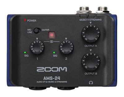 Zoom AMS-24 USB Audio Interface for Musicians & Podcasters with 2 Inputs, 4 Outputs, Loopback, Direct Monitoring & Bus Power for PC, Mac, iOS & Android