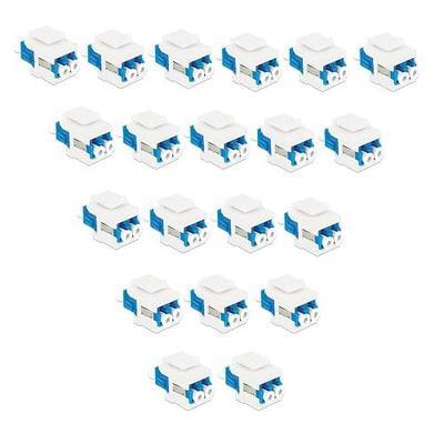 DIYTECH Fiber Optic Keystone Jack – LC Duplex Singlemode Fiber Jack, for Keystone Coupler Fiber Optic Wall Plate, LC to LC Coupler, Fiber Patch Panel, XLR Patch Panel, Fiber LC to LC (LC - 20 Pack)