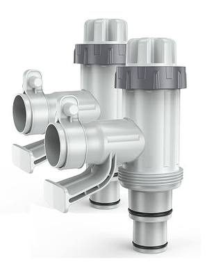 Deeroll PATENTED 2-Pack Plunger Valves with Holders for Above Ground Pools | 2-in-1 Valve and Holder, Fits 1.25 and 1.5 Inch Hoses, Easy Flow Control, Quick Pump and Filter Changes, Easy Installation