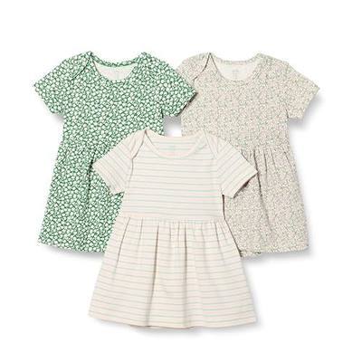 Amazon Essentials Baby Girls' Short Sleeve Bodysuit Dress, Everyday Dresses